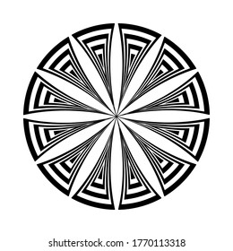 Abstract pattern in circle shape. Decorative design element. Vector art.