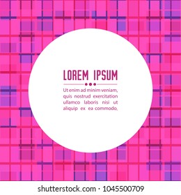 Abstract pattern with circle text frame. Design element for covers or greeting cards.