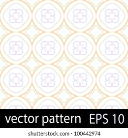 Abstract pattern with circles and flowers. Seamless vector background