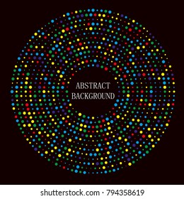 Abstract pattern from circles on a black background