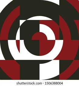 Abstract Pattern with Circles and Straight Lines, Round Shapes Composition, Geometric Poster, Graphic Vector Background