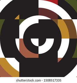 Abstract Pattern with Circles and Straight Lines, Round Shapes Composition, Geometric Poster, Graphic Vector Background
