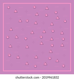 Abstract pattern of circles and triangles Modern background for textile scarves, blankets, pillows, napkins, headscarves and fabrics