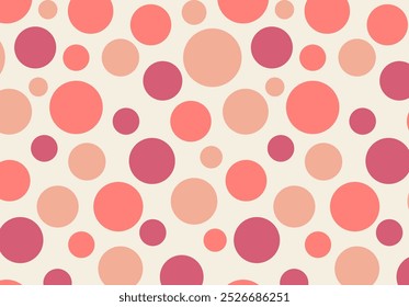 Abstract pattern with circles, vector seamless background in polka dots, print for printing on fabric, bed linen, paper

