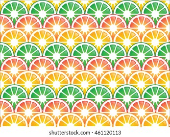 Abstract pattern of citrus (orange, grapefruit, lime)