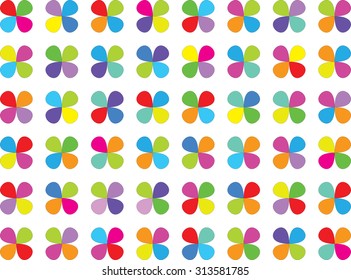 Abstract pattern with clover colorful on white background