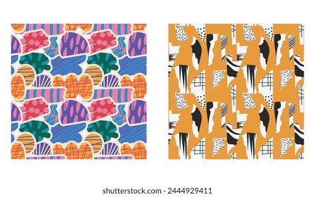 Abstract pattern collage background graphic design vector