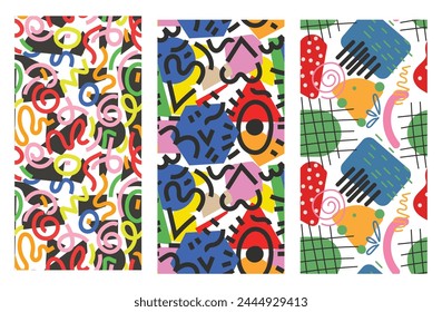 Abstract pattern collage background graphic design vector
