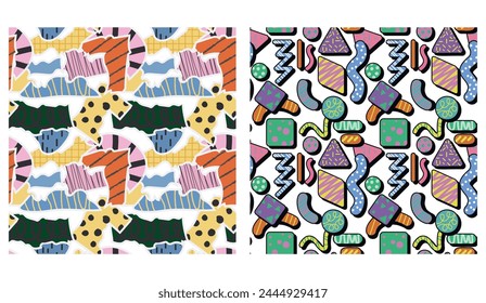 Abstract pattern collage background graphic design vector