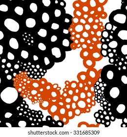 abstract pattern with color dots. Scandinavian style. Polka dot. Abstract molecules.