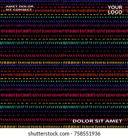 Abstract pattern with color hand drawn strokes artistic cover frame design. Minimal drawing lines black background. Trendy ethnic template vector Cover Report Catalog Brochure Flyer Poster Banner
