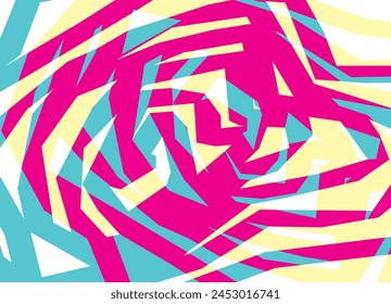 Abstraktes Muster aus farbigen gestrichelten Linien. Moderner Vektorgrafik-Hintergrund im Retro-Stil. Magenta, Cyan, Gelb