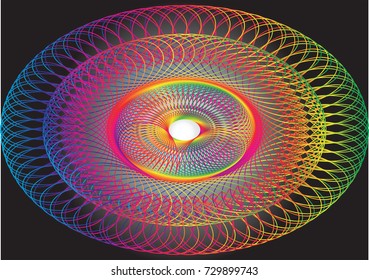 Abstract pattern colored circle line on dark background,EPS10