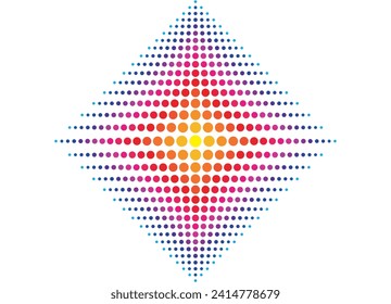 
Abstract pattern of colored dots on a white background. Wallpaper. Halftone vector gradient. Bright pattern. Vector background. Cover, poster, postcard