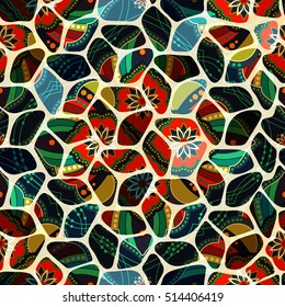 Abstract pattern, colored mosaic. Stained-glass window