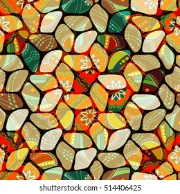 Abstract pattern, colored mosaic. Stained-glass window