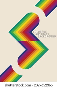 Abstract pattern colorful background. Rainbow stripes lightning. Retro style tones. Template design for publication, cover, poster, card, flyer, brochure, banner, wall. Vector illustration.