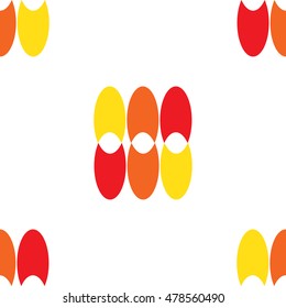Abstract pattern with colorful bright shapes, vector illustration.