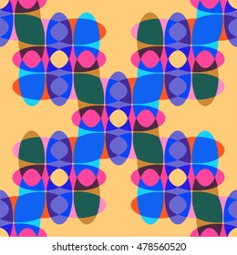 Abstract pattern with colorful bright shapes, vector illustration.