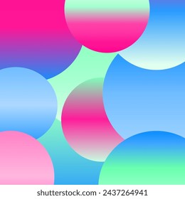 Abstract pattern with colorful circles. Gradient colors. Geometric vector illustration.