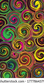 Abstract pattern. Colorful circles on dark background geometric design. Vector illustration.