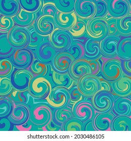 Abstract pattern. Colorful circles on blue background geometric design. Vector illustration.