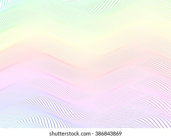 Abstract pattern. Colorful curve lines. Abstract waves. Lines distortion. Abstract colorful wireframe distortions. Vector rhythmic composition. Line art. Striped background. Decorative waves