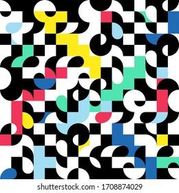 Abstract pattern with colorful geometric shapes. Colorful modern ornament
