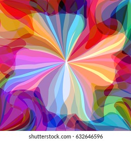 Abstract pattern of colorful jellyfish in the magic ocean of dreams, futuristic vision, relaxation watercolor print, flower fantasy for bright decoration. Vector illustration