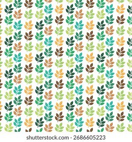 Patrón Abstractas de motivos de hojas coloridas que se repiten en un diseño de cuadrícula