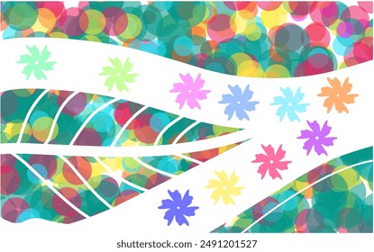 abstract pattern of colorful leaves and flowers vector stock
