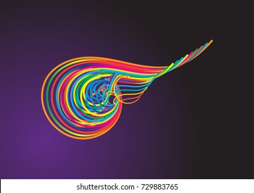 Abstract pattern colorful line on dark violet background,EPS10