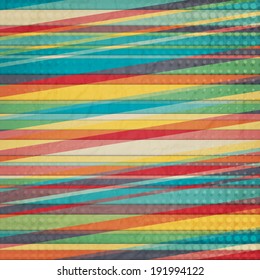 abstract pattern with colorful paper stripes and dots
