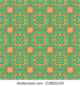 Abstract pattern with colorful repeating decorative elements. Great for textiles, fabrics, home ornaments.