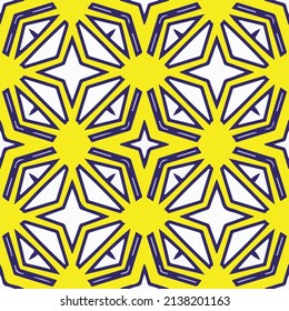 Patrón abstracto con elementos decorativos repetitivos coloridos. Ideal para textiles, tejidos, adornos domésticos.