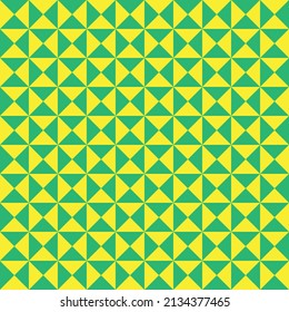 Abstract pattern in colorful scheme. Yellow and green triangle pattern. Multicolor triangles in square shape. Colorful art concept background.