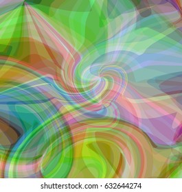 Abstract pattern of colorful smoke, chemical flow of light and mist, smooth gas waves in a motion, floating soft cloud design, art poster. Vector illustration