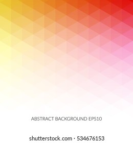 Abstract pattern of colorful triangles. White empty space. Polygon style.