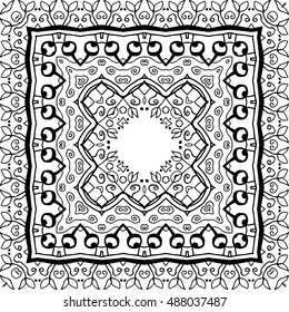 Abstract Pattern for coloring book page. Ethnic pattern. Zentangle style