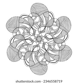 Abstract pattern coloring page geometric mandala