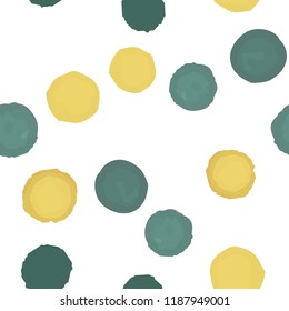 Abstract Pattern Coloring yellow and green polka. For your design. Vector.