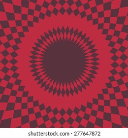 Abstract pattern composed of geometric shapes arranged in a circle