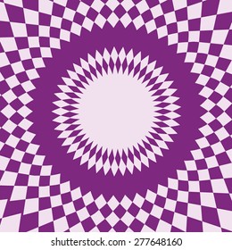 Abstract pattern composed of geometric shapes arranged in a circle