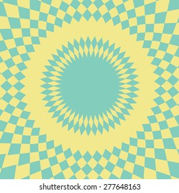 Abstract pattern composed of geometric shapes arranged in a circle