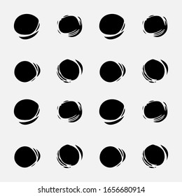 An abstract pattern consisting of circles drawn by hand. Circles drawn in the style of a sketch by pen. Vector eps illustration.