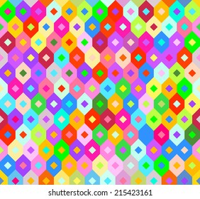 Abstract pattern consisting of colored polygons
