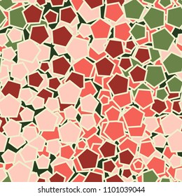 An abstract pattern consisting of pentagons. Random location of the elements. Multicolored chaos. Fashionable texture.