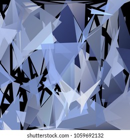 Abstract pattern consisting of randomly distributed triangles of different sizes and colors against black background. Chaotic colorful backdrop in a low poly style.