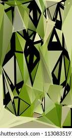 Abstract pattern consisting of randomly distributed triangles of different sizes and colors against black background. Chaotic colorful backdrop in a low poly style.