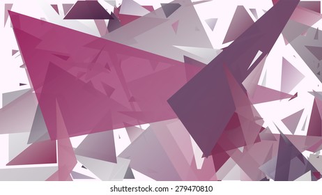 Abstract pattern consisting of randomly distributed triangles of different sizes and colors